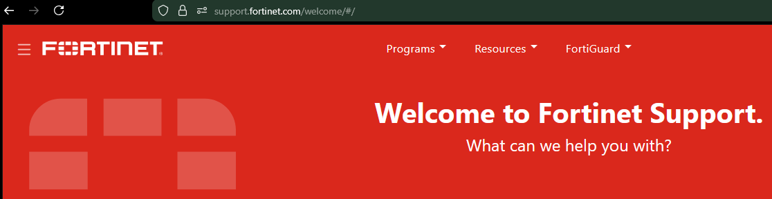 Portal de soporte de Fortinet