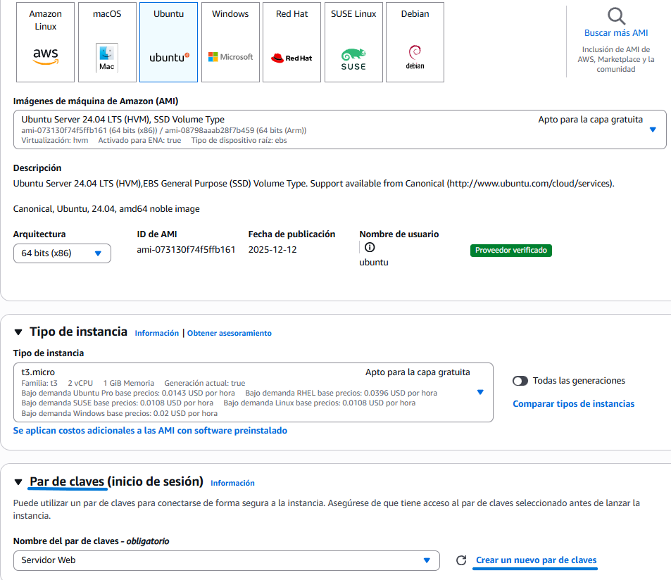 Configuración de la instancia